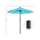 Alternate image 2 for SONGMICS 9 ft Solar Patio Umbrella, Lighted Outdoor Umbrella, 32 LED Lights, with Tilt and Crank Mechanism, for Outdoor Garden Balcony Patio Backyard Market, Without Base, Lake Blue