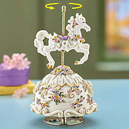 Collections Etc Carousel Horse Castle in the Sky Music Box  Multicolor