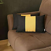 HomeRoots Home Decor Set of 2 Black and Yellow Lumbar Pillow Covers Multi