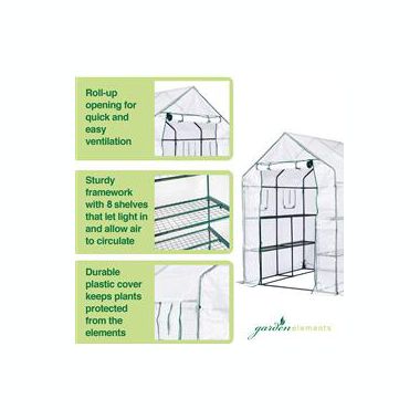 Garden Elements Personal Plastic Indoor/Outdoor Standing Greenhouse For Seed Starting and Propagation, Frost Protection (Clear, Large, 77in x 56in x 56in). View a larger version of this product image.