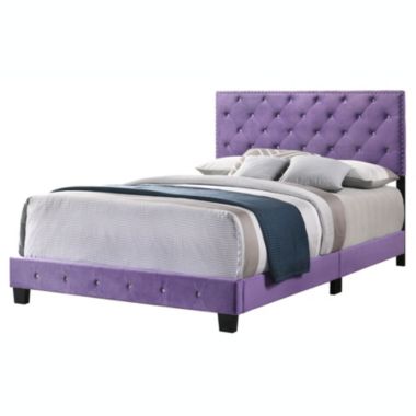 Passion Furniture Suffolk Purple Queen Panel Bed. View a larger version of this product image.
