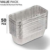 Stock Your Home 8x4 Aluminum Pans for Bread Loaf Baking, 50 Pack