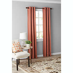 Kate Aurora Modern Living 2 Pack Textured Woven Light Filtering Grommet Top Window Curtain Panels - 84 in. Long - Spice