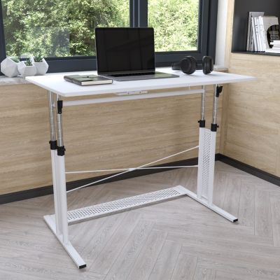 Emma Oliver Black Height Adjustable, Home Office Furniture Standing Desk India