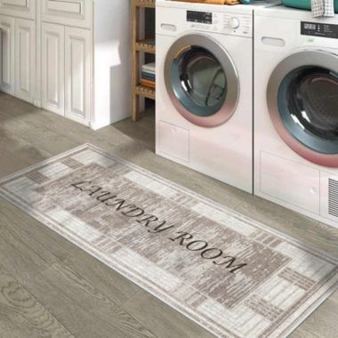 SussexHome Non Skid Washable Laundry Room Rug Runner - 20 x 59 Inches Heavy Duty Ultra-Thin 70 % Cotton Laundry Mat for Laundry Room. View a larger version of this product image.