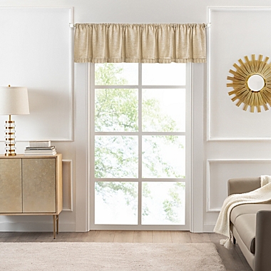 Kate Aurora Lux Living Rod Pocket Pleated Chenille Window Valance - Linen. View a larger version of this product image.
