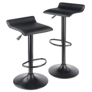 Winsome Wood Obsidian Set of 2 Adjustable Swivel Air Lift Stool. View a larger version of this product image.