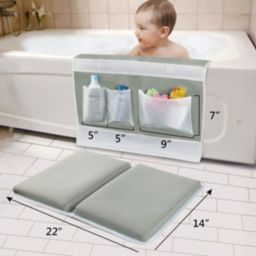 Kitcheniva Rest Kneeling Bathtub Mat Toys Organizer W/elbow rest pad, Gray