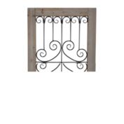 Cheungs Decorative White Washed Wood Frame Wall Decor With Iron Center