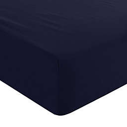 PiccoCasa 110GSM Brushed Microfiber Fitted Sheet, Navy Blue Queen