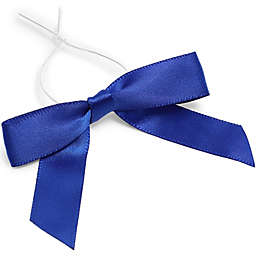 Bright Creations Dark Blue Satin Bow Twist Ties for Treat Bags (100 Pack)