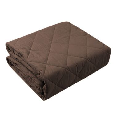 Stock Preferred Quilted Sofa Chair Slipcover in 1-Seater Brown. View a larger version of this product image.