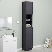 Storage cabinet Montreal 131cm height black high gloss Badplaats B.V Storage cabinet tall cupboard bathroom furniture 