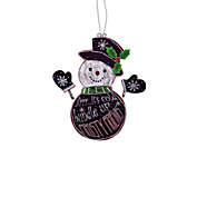Melrose 9.5" Black and White Hanging Snowman Christmas Wall Plaque