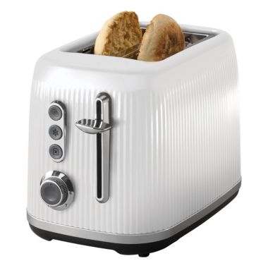 Retro 2 Slice Toaster with Extra Wide Slots in White. View a larger version of this product image.