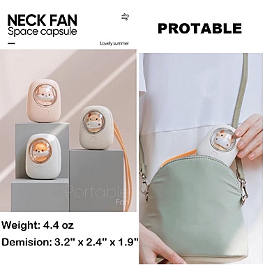 Infinity Merch Rechargeable Portable Hanging Neck Fans. View a larger version of this product image.
