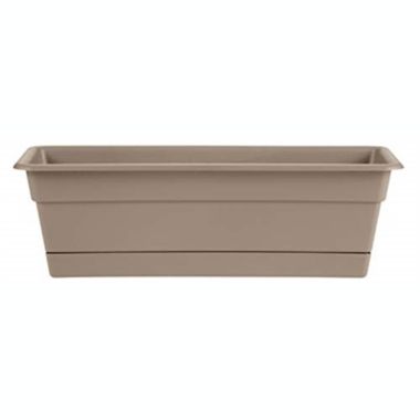 Bloem DCBT24-83 Dura Cotta Window Box Planter w/Tray 24 Pebble Stone. View a larger version of this product image.