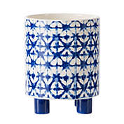 A & B Home 8" Blue and White Contemporary Larger Round Planter with Legs