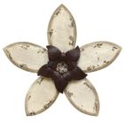 Alternate image 0 for HomeRoots Home Decor Antiqued Look Ivory and Espresso Metal Flower Wall Decor - 321369