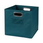 Alternate image 1 for Niche Cubo Set of 2 Foldable Fabric Storage Bin with Built-in Chrome Handles - Teal