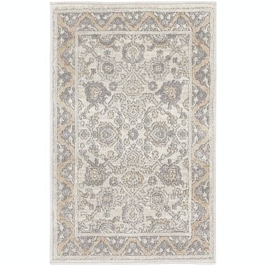 Nicole Curtis Series 4 Vintage Farmhouse Indoor Rug Cream Grey 2' x 3'. View a larger version of this product image.