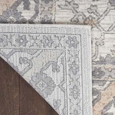Nicole Curtis Series 4 Vintage Farmhouse Indoor Rug Cream Grey 2' x 3'. View a larger version of this product image.