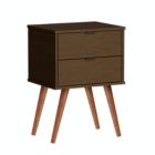 Alternate image 0 for Discount Trends Scandinavian End Table Nightstand with Wood Legs and 2 drawers Bedside Table - Cinnamon