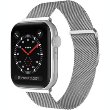 Worryfree Gadgets Metal Mesh Magnetic Apple Watch Band with Sport Clasp Loop Strap for iWatch Series 8 7 SE 6 5 4 3 2 1 - 42/44/45/49mm - Silver. View a larger version of this product image.