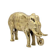 Kingston Living 11" Gold Standing Elephant Decorative Figurine