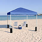 Alternate image 0 for Emma and Oliver 10&#39;x10&#39; Blue Pop Up Straight Leg Canopy Tent With Sandbags and Wheeled Case