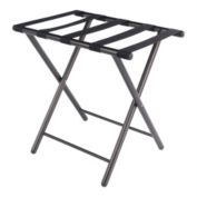 Winsome Wood Living Room Storage Organization Tavin Luggage / Utility Rack (Black Nylon Strap) With Antique Bronze Finish