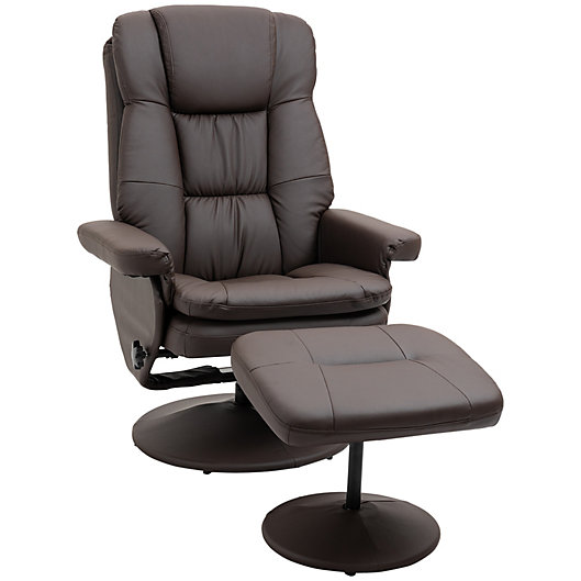 Pu Leather Reclining Chair, Homcom Massage Recliner Chair With Heat And Ottoman Leather Wrapped Base Brown