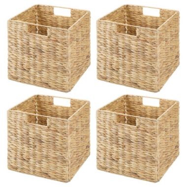 mDesign Woven Hyacinth Home Storage Basket for Cube Furniture, 4 Pack. View a larger version of this product image.