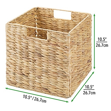 mDesign Woven Hyacinth Home Storage Basket for Cube Furniture, 4 Pack. View a larger version of this product image.