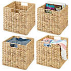 Alternate image 3 for mDesign Woven Hyacinth Home Storage Basket for Cube Furniture, 4 Pack