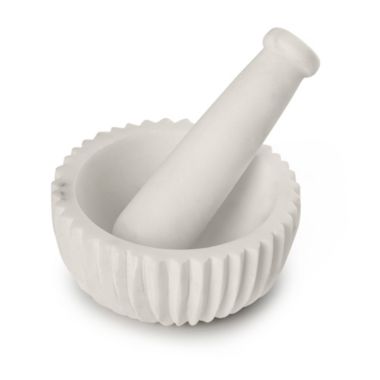 GAURI KOHLI Milan Marble Mortar Pestle - White. View a larger version of this product image.