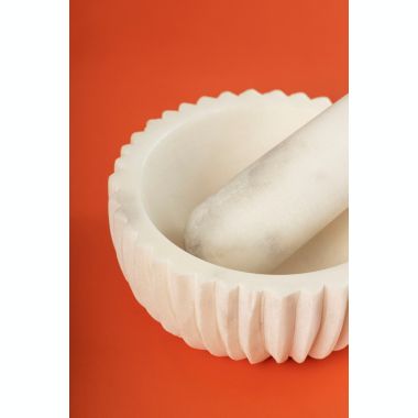 GAURI KOHLI Milan Marble Mortar Pestle - White. View a larger version of this product image.