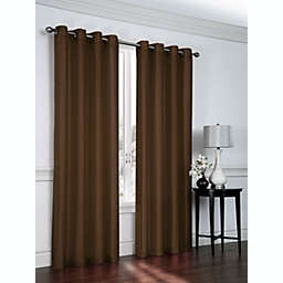 GoodGram Artisan Faux Silk Grommet Curtain Panel - 52 in. W x 95 in. L, Brown