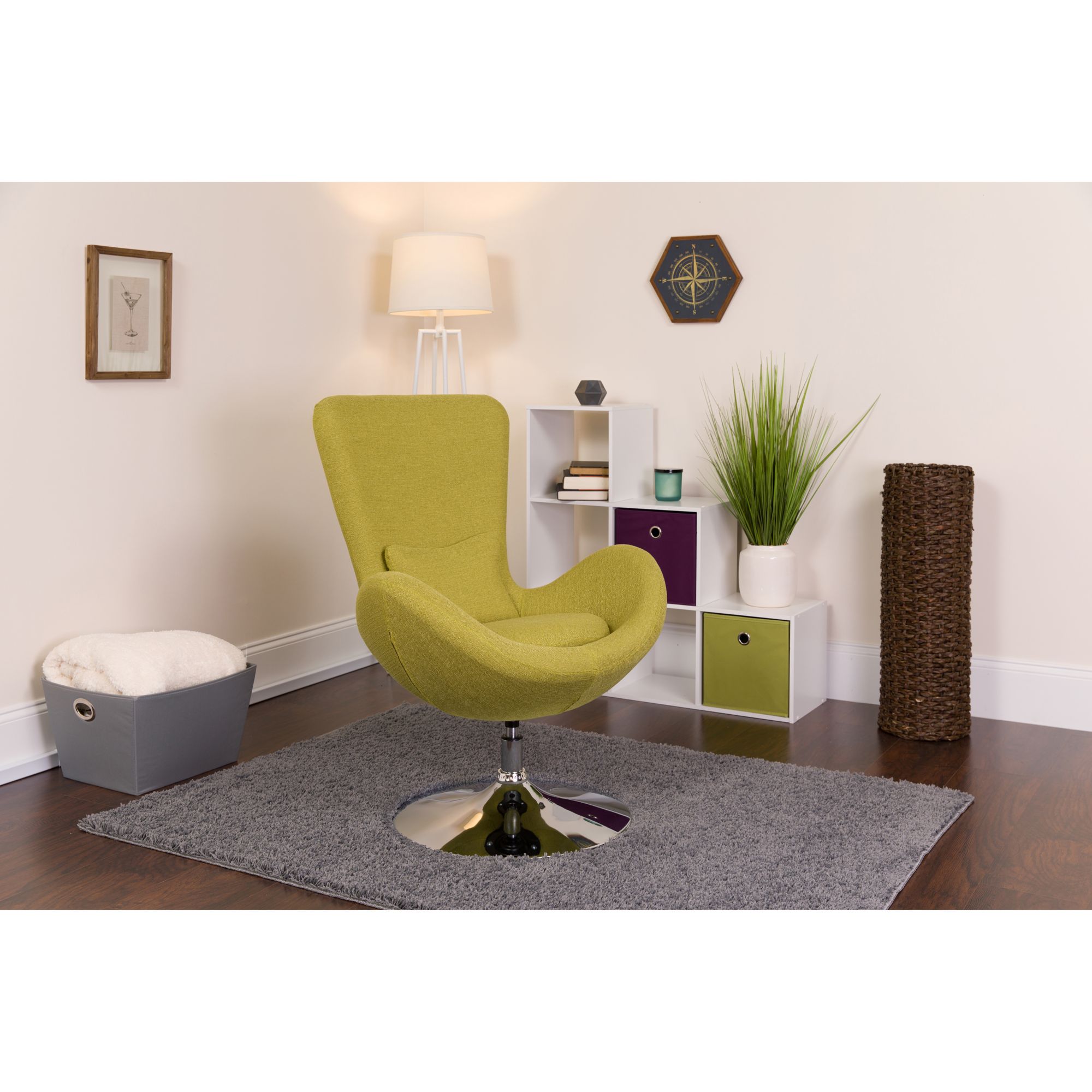 bedbathandbeyond.com | Emma + Oliver Green Fabric Side Reception Chair with Bowed Seat