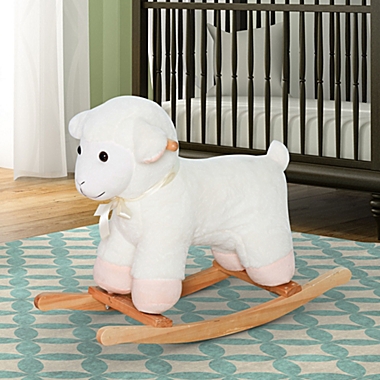 Qaba Lamb Rocking Horse Sheep, Nursery Stuffed Animal Ride On Rocker for  Kids, Wooden Plush, White | Bed Bath & Beyond