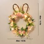 Alternate image 0 for Department Store DIY Rattan Rabbit Wreath with Ears - Pink Flowers and Green Leaves - Happy Easter Party Decoration For Home Party Supplies