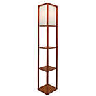 Alternate image 2 for Kingston Living 62.5" Brown and White Etagere Floor Lamp with Square Shade