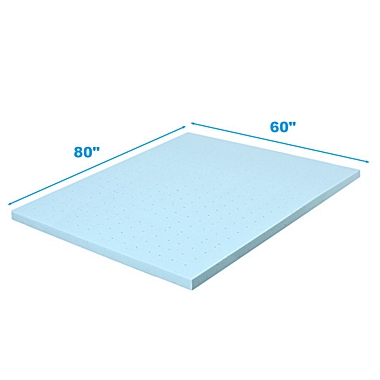 Costway-CA 4 Inch Gel Injection Memory Foam Mattress Top Ventilated Mattress Double Bed-Queen Size. View a larger version of this product image.