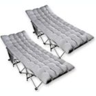 Alternate image 0 for Zone Tech Folding Outdoor Camping Travel Cot and Cot Pad - Classic Grey Quality Lightweight Portable Heavy Duty Adult & Kids Travel Cot w/Large Pocket and Cushion Perfect for Hiking, Camping (2-Pack)