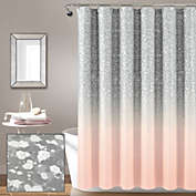 Glitter Ombre Metallic Print Shower Curtain Blush/Gray Single 72x72