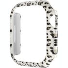 Alternate image 0 for Worryfree Gadgets Protective Bumper Case with Glass Screen Protector Compatible with Apple Watch 38mm, White Leopard