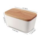 Alternate image 2 for White Ceramic Butter Dish with Wooden Lid