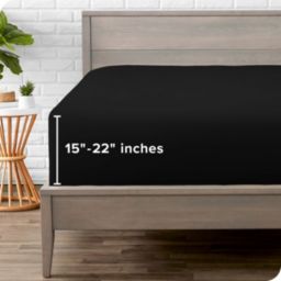 Bare Home Fitted Bottom Sheet - Ultra-Soft Wrinkle Resistant Microfiber - Hypoallergenic - 22