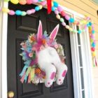 Alternate image 2 for Department Store Colorful Easter Rabbit Wreath Garlands, 40 CM Front Door or Wall Hanging Oranments - Happy Easter Party Décor