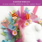 Alternate image 3 for Department Store Colorful Easter Rabbit Wreath Garlands, 40 CM Front Door or Wall Hanging Oranments - Happy Easter Party Décor